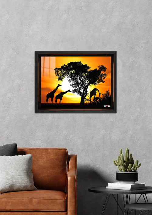 Afrika Akşamı: Zürafa Silueti