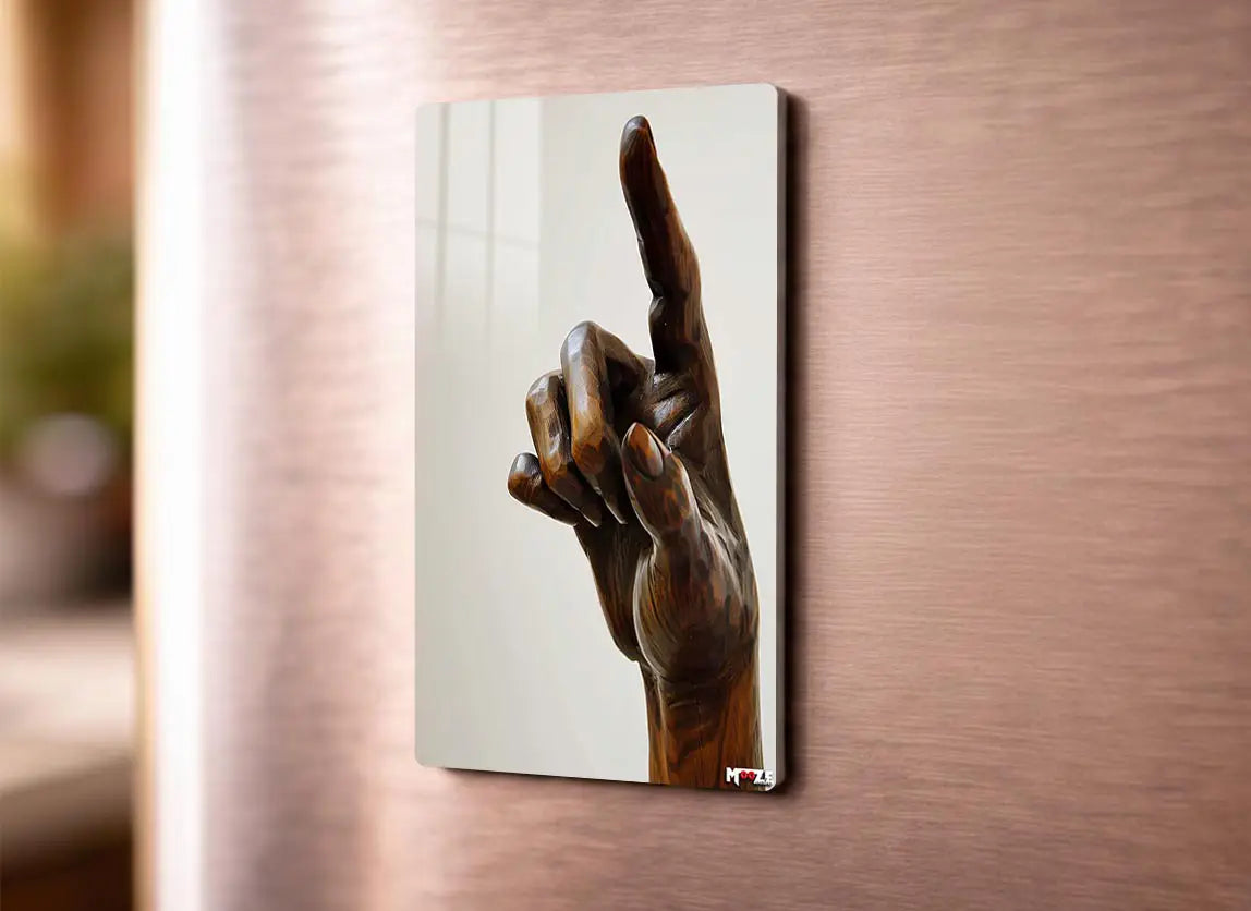 Ahşap İşaret: El Heykeli Magnet