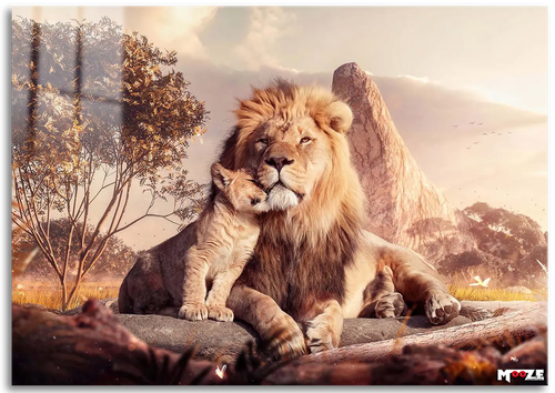 Baba Şefkati: Aslan ve Yavrusu