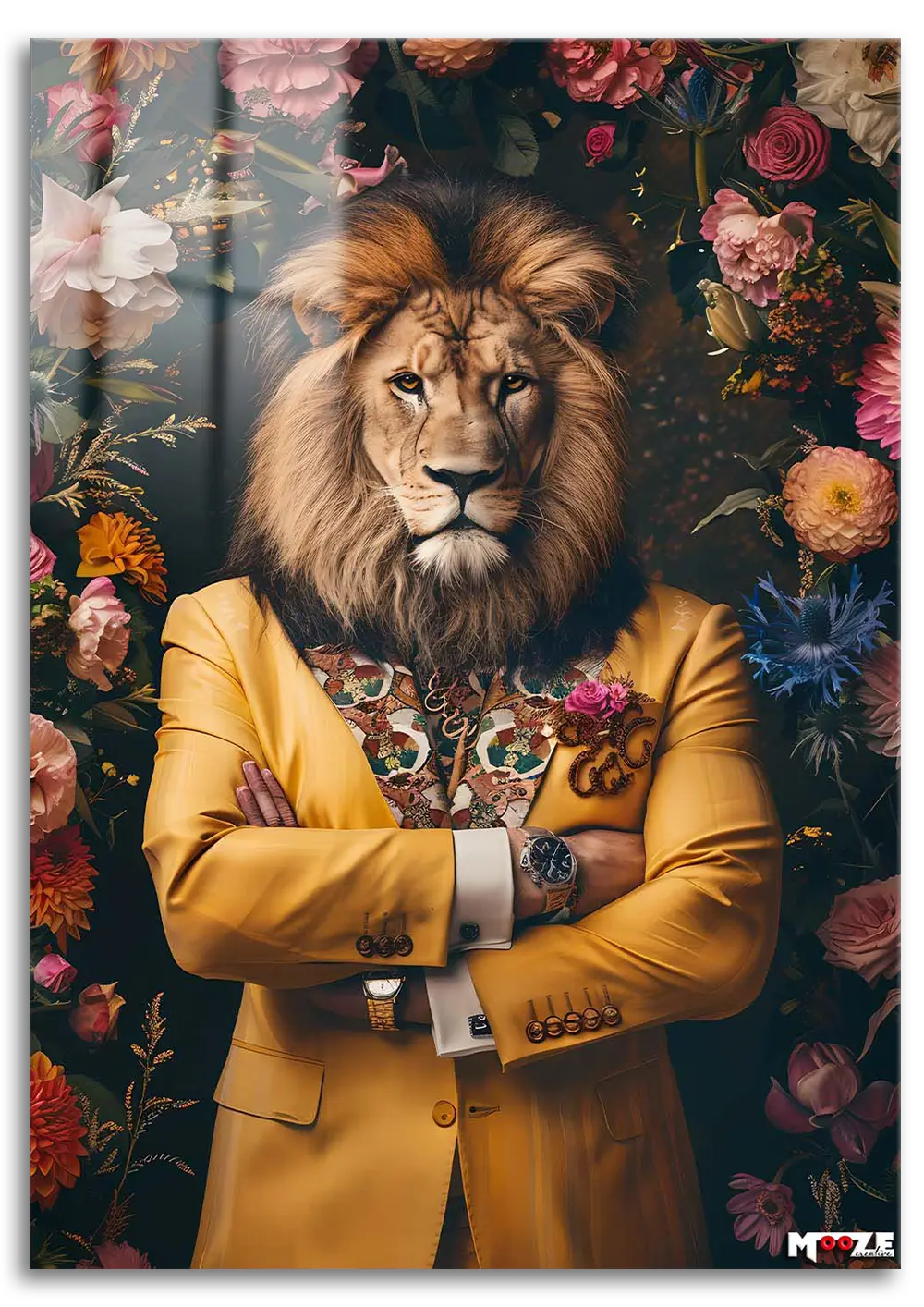 Bay Aslan: Çiçekli Fon Magnet