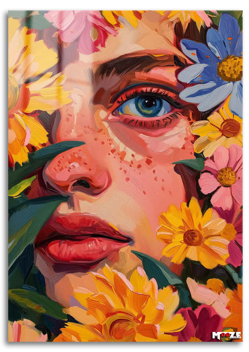 Çiçek Yüz: Kalın Fırça Magnet