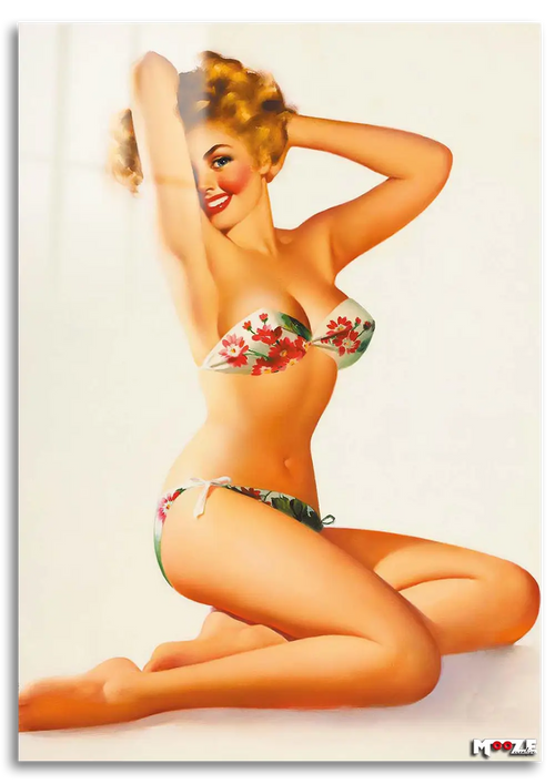 Çiçekli Bikini: Neşeli Pin-up