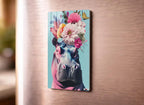 Çiçekli Hippo: Pembe Sanat Magnet
