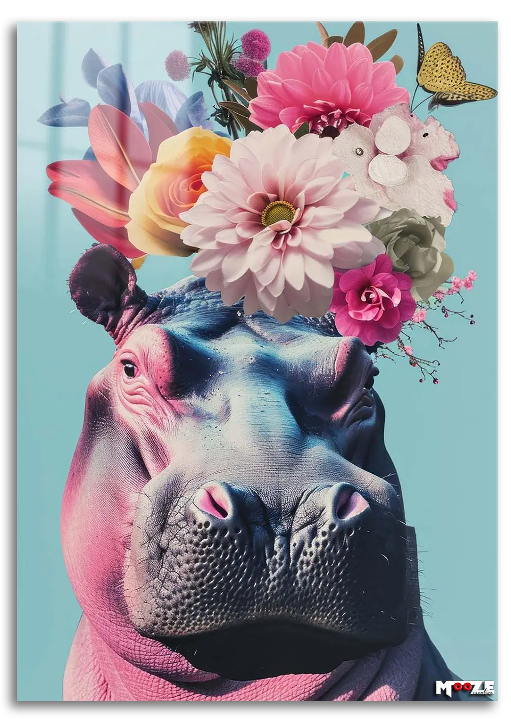 Çiçekli Hippo: Pembe Sanat