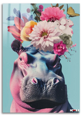 Çiçekli Hippo: Pembe Sanat