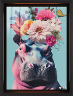 Çiçekli Hippo: Pembe Sanat