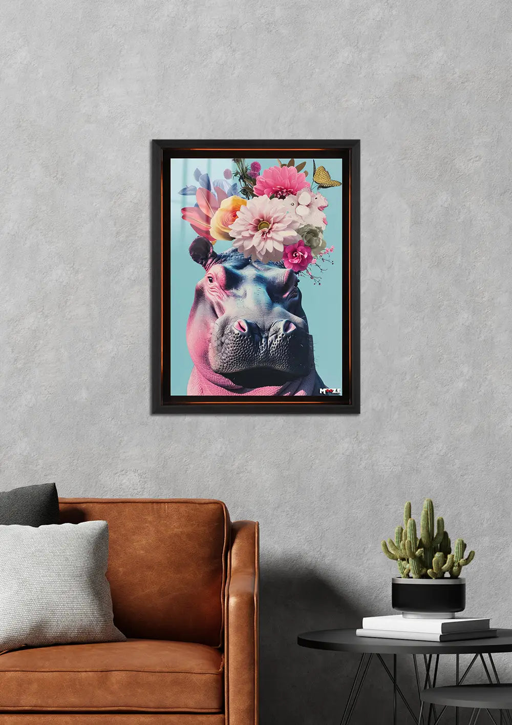 Çiçekli Hippo: Pembe Sanat