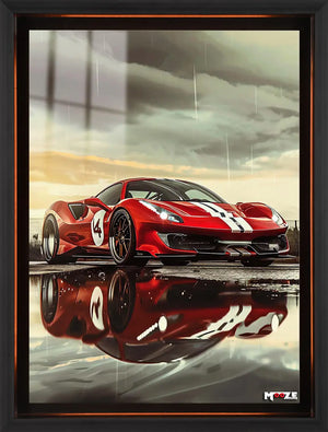 Islak Asfalt: Yarış Şeritli Ferrari