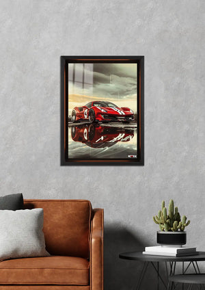 Islak Asfalt: Yarış Şeritli Ferrari