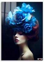 Kontrast: Pembe Saç Mavi Gül Magnet