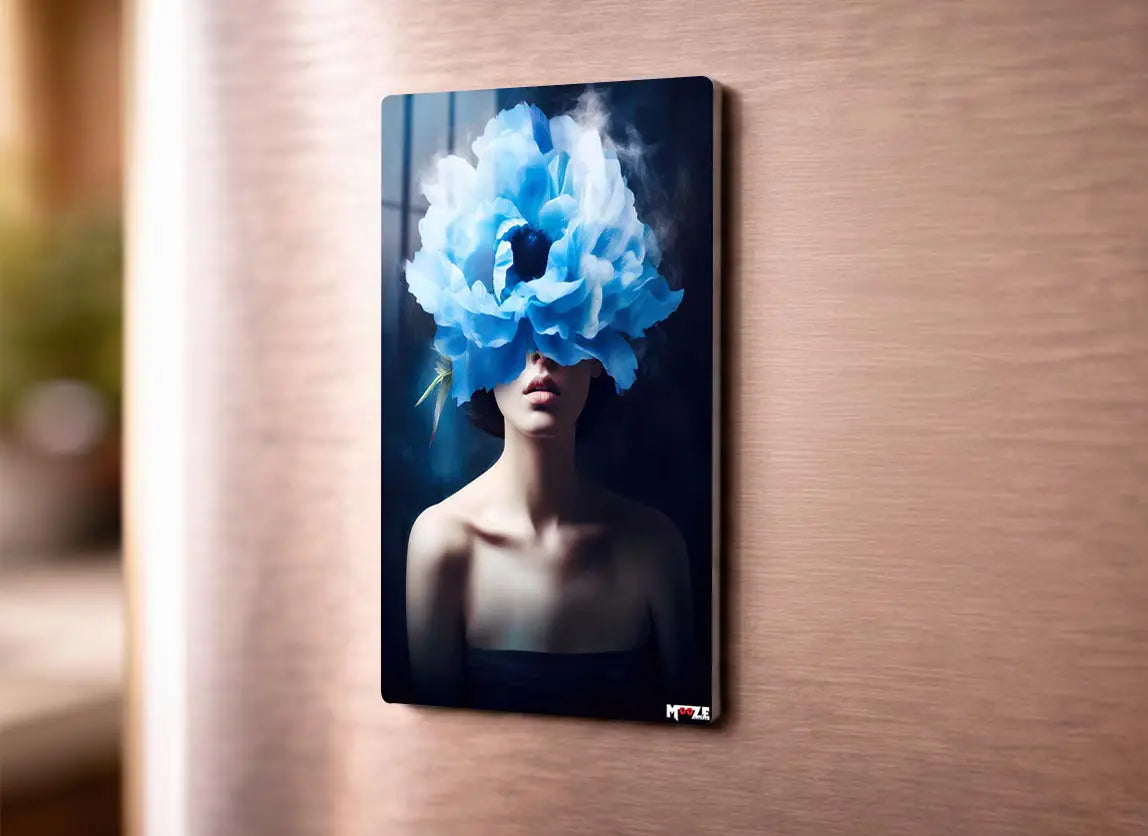 Mistik Mavi: Dumanlı Çiçek Magnet