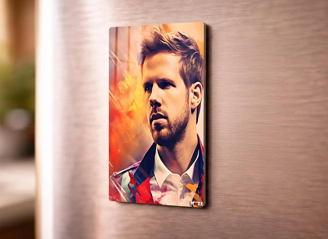 Modern Portre: Renk Sıçraması Magnet