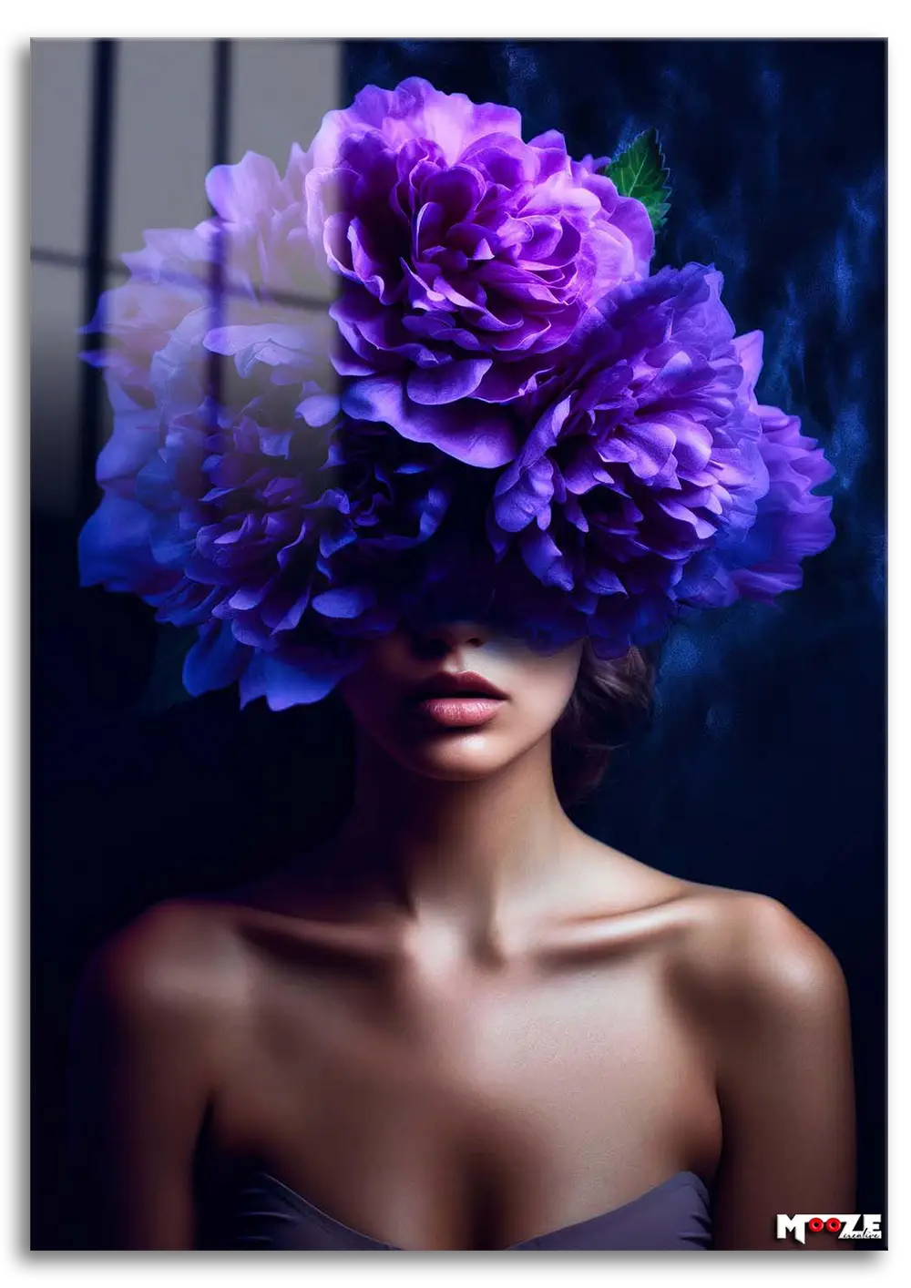 Mor Gizem: Çiçekli Maske Magnet