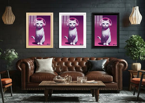 Pembe Ritim: Kulaklıklı Kedi