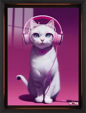 Pembe Ritim: Kulaklıklı Kedi