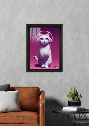 Pembe Ritim: Kulaklıklı Kedi
