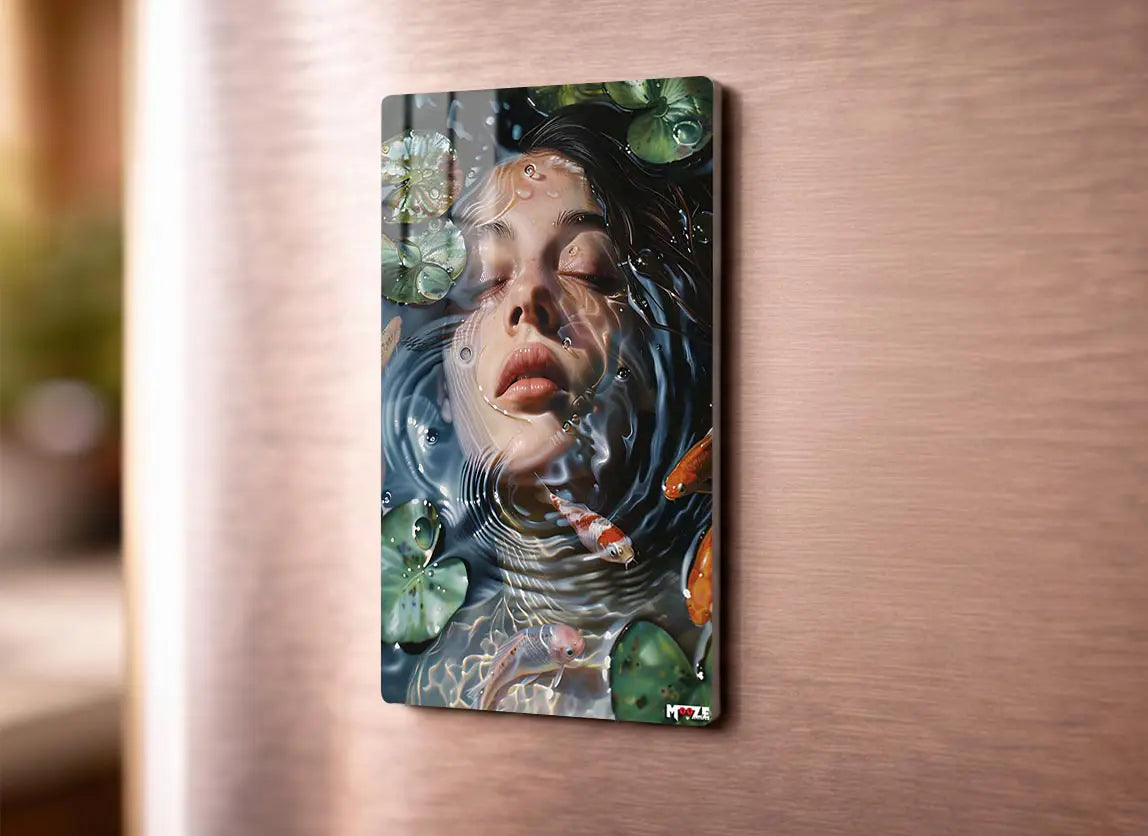 Zen Rüyası: Koi ve Nilüfer Magnet